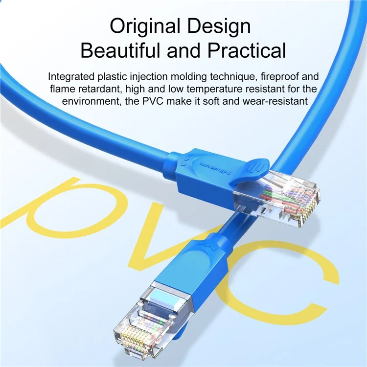 MINDPURE NW002 Cabo de Rede Cat6 de 3m, Núcleo de Cobre Livre de Oxigênio, Conector RJ45 Ethernet Gigabit