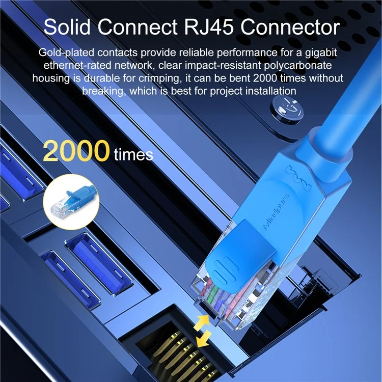 MINDPURE NW002 1,5m Cat6 Cabo de Rede Abrimento Oxigegen Core Correge Corrego Gigabit Ethernet RJ45 Cordão do Conector