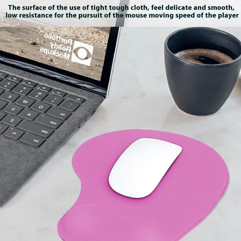Ergonomic Memory Foam Wrist Support Mouse Pad Non-Slip Wrist Pain Relief Mousepad - Purple