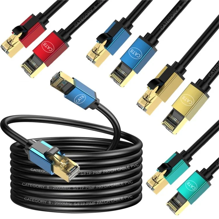 2m CAT8 Ethernet Cable Home Office 40Gbps 2000MHz High Speed Network Cable - Green