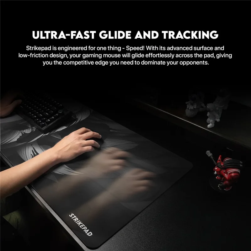 TEEVO STRIKEPAD MST901 Tapis de souris 900x400mm Grande surface de jeu Design holographique Tapis de souris - Noir
