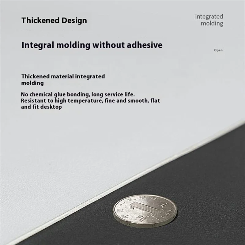 Double-Sided Leather Desk Pad 40 x 90cm Waterproof Mouse Pad for Office / Home with Leather Strap - Sky Blue