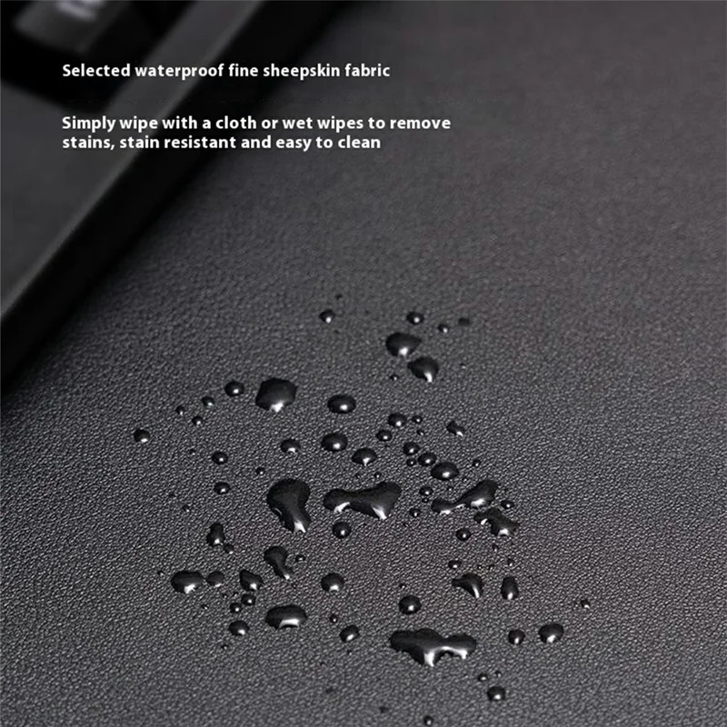 Double-Sided Leather Desk Pad 40 x 90cm Waterproof Mouse Pad for Office / Home with Leather Strap - Sky Blue