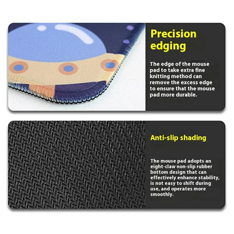 300 x 800 x 2mm Stitched Edge Mouse Pad Computer Desktop Rubber Mouse Mat Creative Pattern for Home / Office - Forest