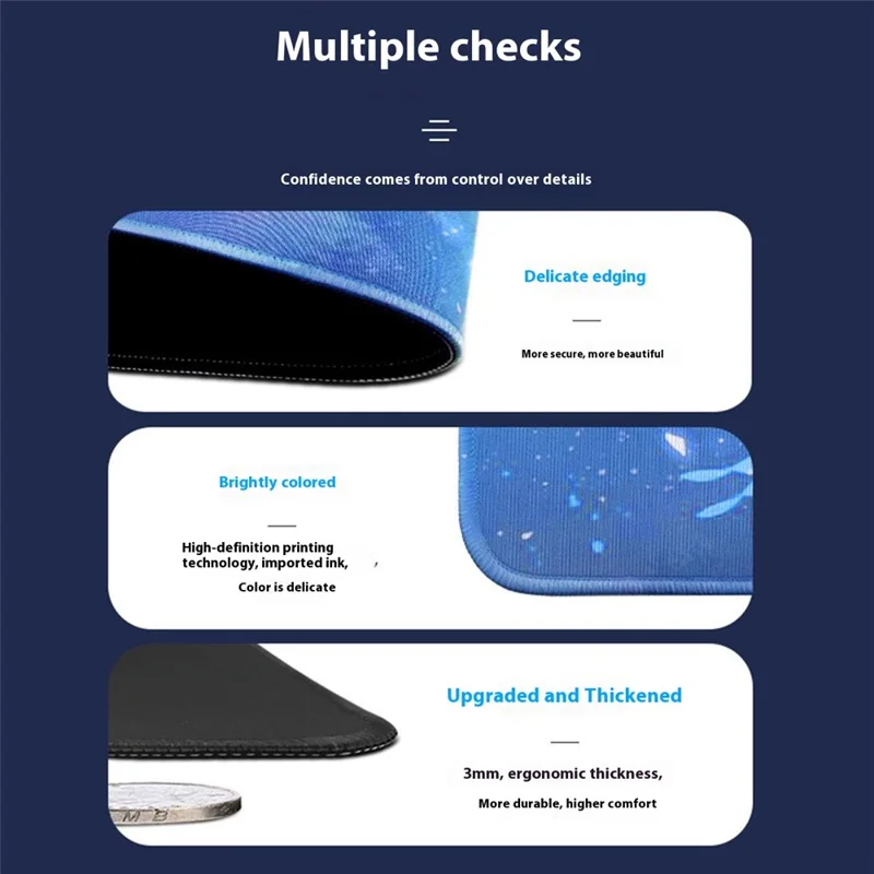 600x300x2mm Pattern Printed Mouse Pad Non Slip Rubber Bottom Large Gaming Mousepad - Black / Lines