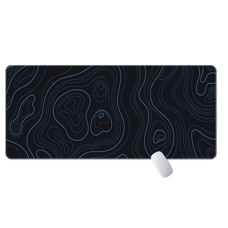 900x400x2mm Pattern Printed Mouse Pad Non Slip Rubber Bottom Large Gaming Mousepad - Blue Lines