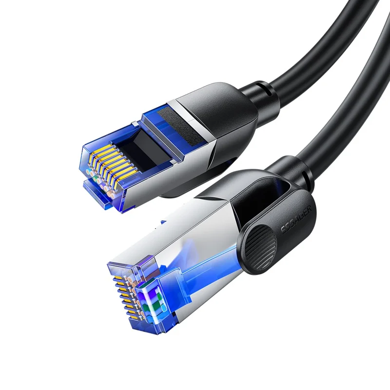 ESSAGER EXCWXY-JH01-P 3m CAT8 Ethernet Round Cable Home Office 40Gbps 2000MHz for Laptop Modem Router - Black