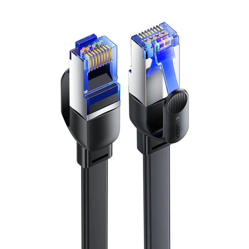 ESSAGER PVC 2m CAT8 Ethernet Cable Home Office 40Gbps 2000MHz High Speed Data Transfer Cable
