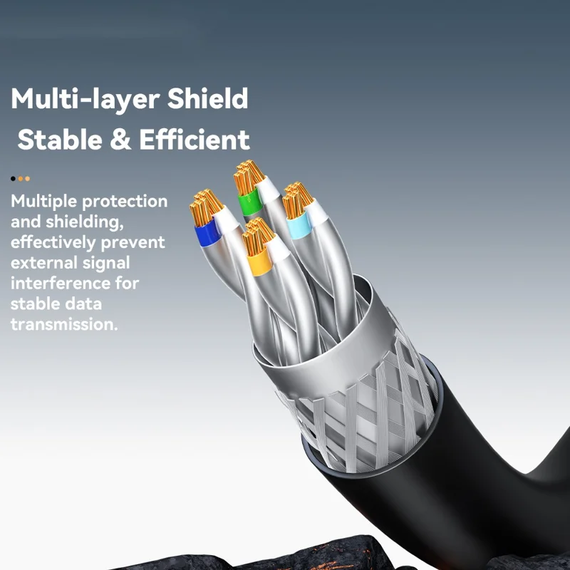 ESSAGER PVC 2m CAT8 Ethernet Cable Home Office 40Gbps 2000MHz High Speed Data Transfer Cable