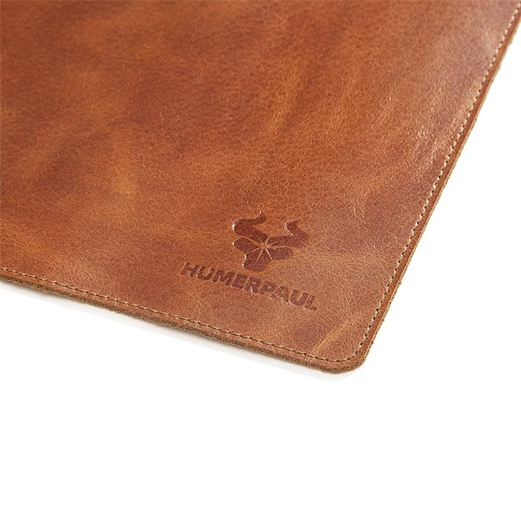 Nonrutsch Große Mausmattenöl Wachs Cowide Leder Gaming Mousepad Home Office Desk Pad, 60x30 cm - Braun