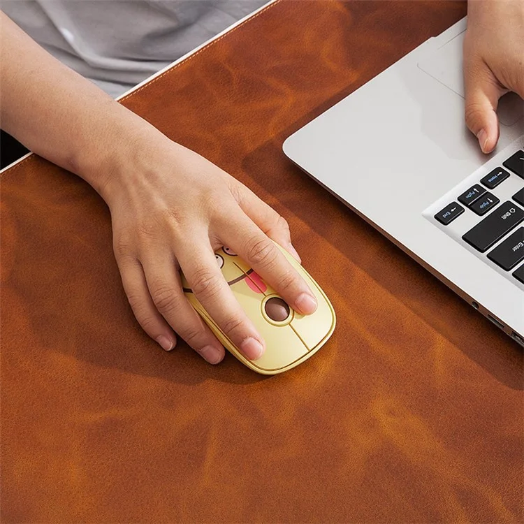 Nonrutsch Große Mausmattenöl Wachs Cowide Leder Gaming Mousepad Home Office Desk Pad, 60x30 cm - Braun