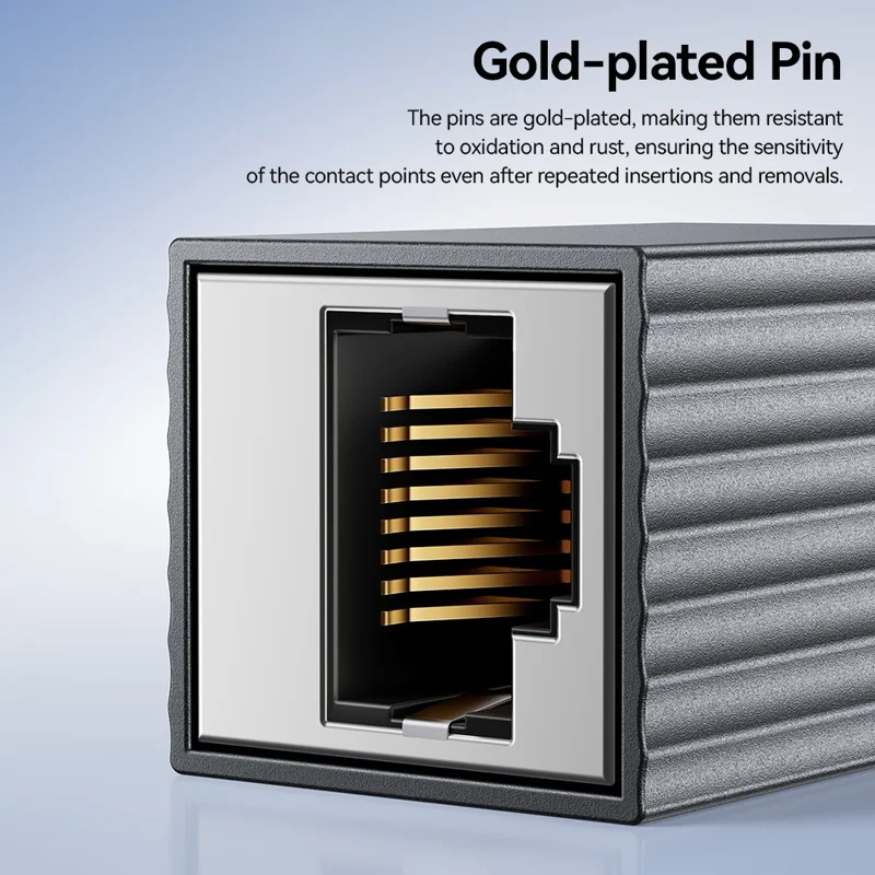 ESSAGER Ethernet Cable Connector RJ45 1000Mbps 100M Extension Aluminum Alloy Extender for Network