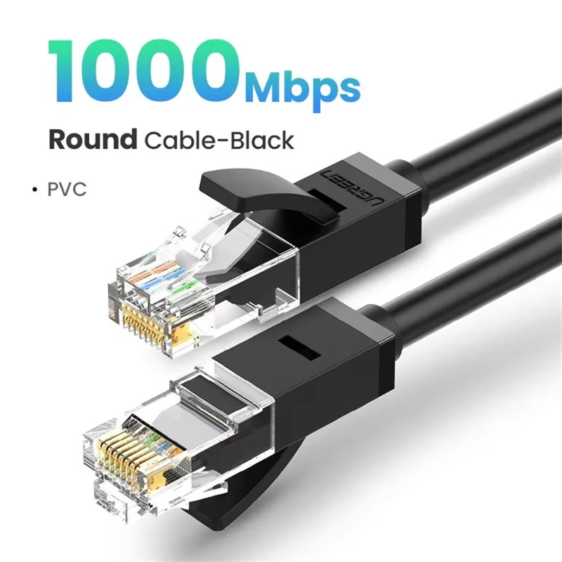 UGREEN 20167 25m RJ45 Cat6 Ethernet Cable 1000Mbps Gigabit Network Cable for PC Router - Black
