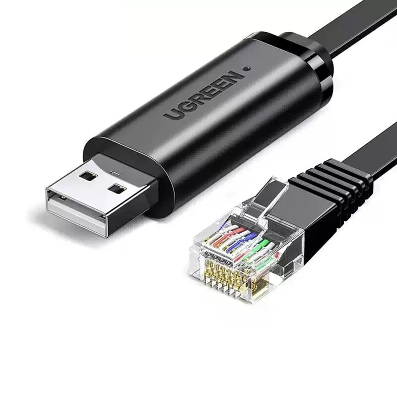 UGREEN CM204 50773 Cabo de Consola USB 2.0 para RJ45 de 1,5 m com Chip FTDI para Router Switch Server - Preto