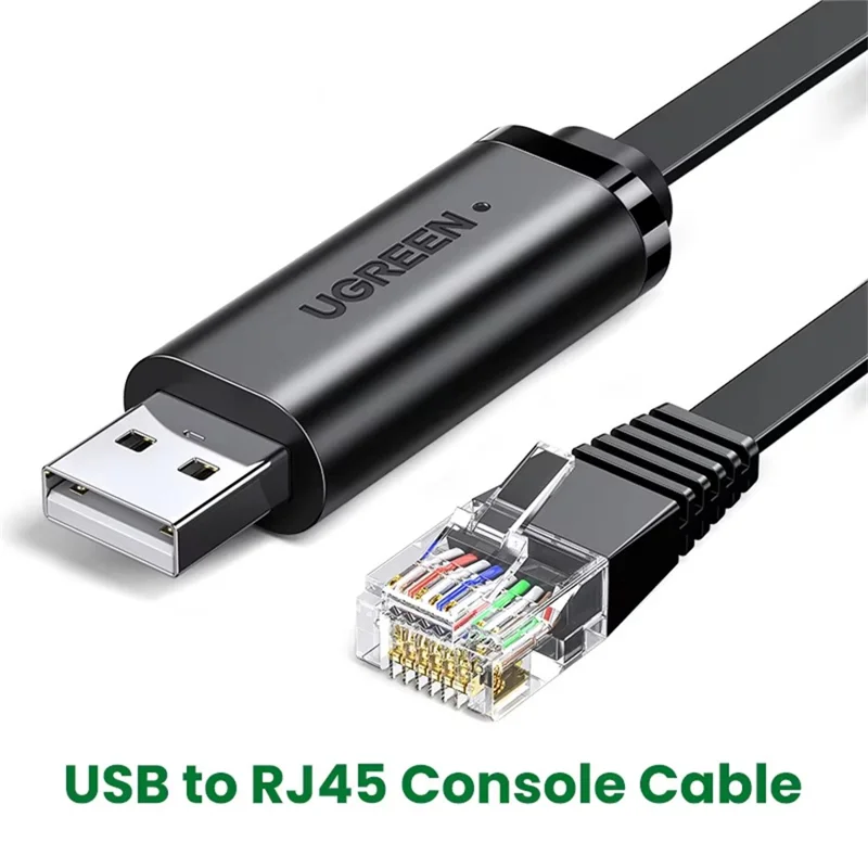 UGREEN CM204 50773 Cabo de Consola USB 2.0 para RJ45 de 1,5 m com Chip FTDI para Router Switch Server - Preto