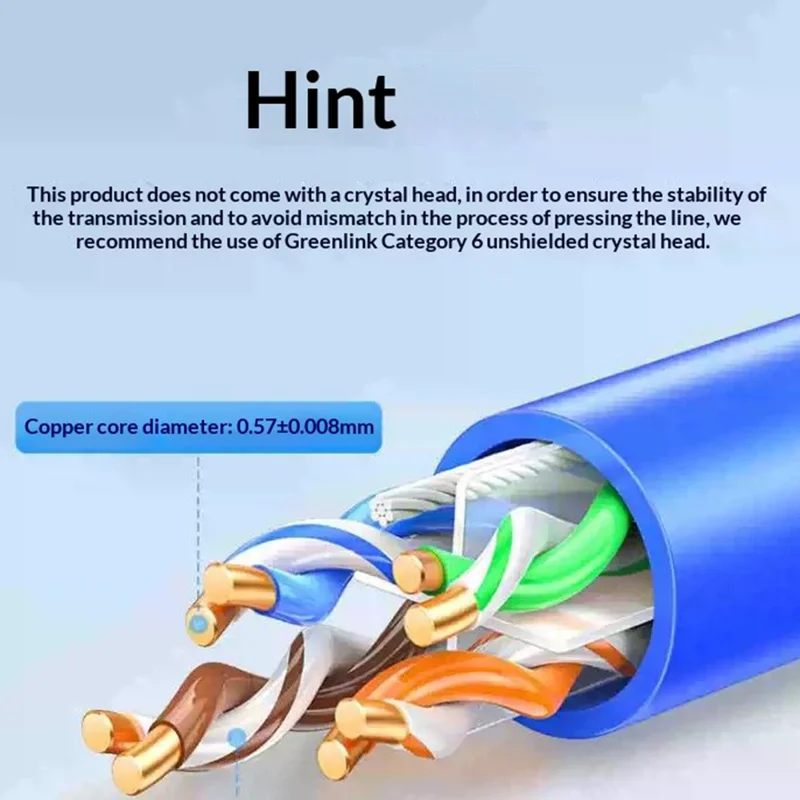 UGREEN NW109 11257 100m Cat6 Ethernet Cable 23AWG Pure Copper 1000Mbps Gigabit Network Cable for Home Office