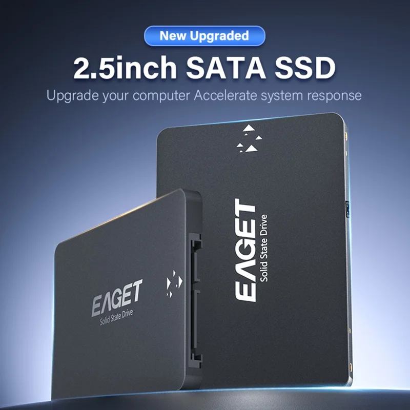 EAGET S205 240 GB 2,5-calowa pamięć SSD SATA III, obudowa dysku twardego, wewnętrzny dysk SSD do laptopa i komputera stacjonarnego - Czarny