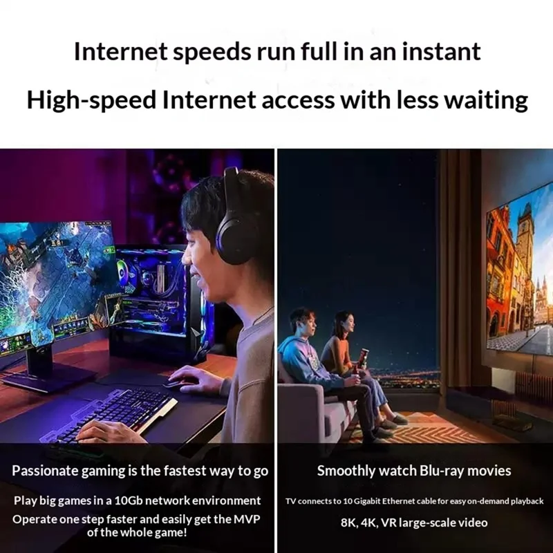 UGREEN 70329 2m Cat8 Ethernet Cable 40Gbps 2000MHz High Speed RJ45 Network Cord for Gaming Router - Black