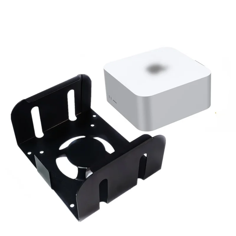 Крепление настенное для Mac mini (2024) (M4 / M4 Pro), настольная подставка из металла, держатель под стол, чёрный