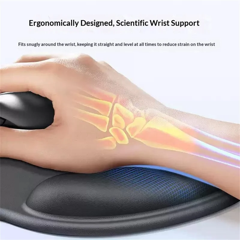 UGREEN LP668 Anti-Slip Ergonomic Wrist Rest Mouse Pad with 5mm Memory Foam - Black