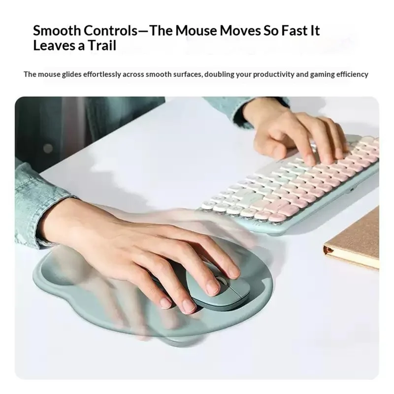 UGREEN LP668 Anti-Slip Ergonomic Wrist Rest Mouse Pad with 5mm Memory Foam - Mint Green