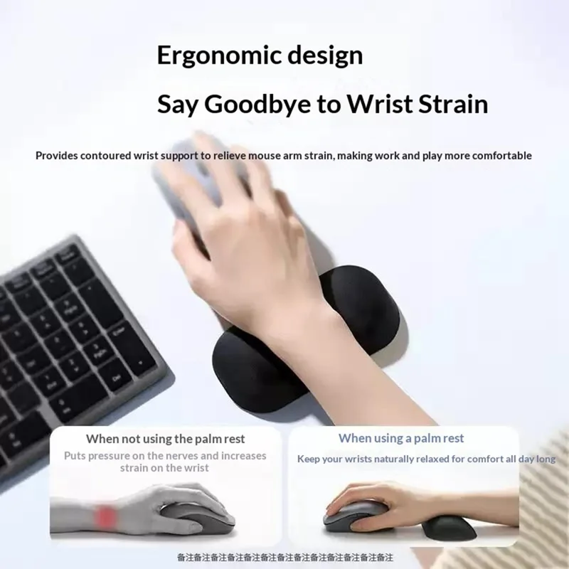 UGREEN LP839 Ergonomic Memory Foam Mouse Wrist Rest with Non-Slip PU Base - Black