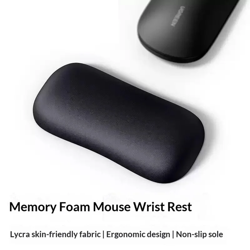 UGREEN LP839 Ergonomic Memory Foam Mouse Wrist Rest with Non-Slip PU Base - Black