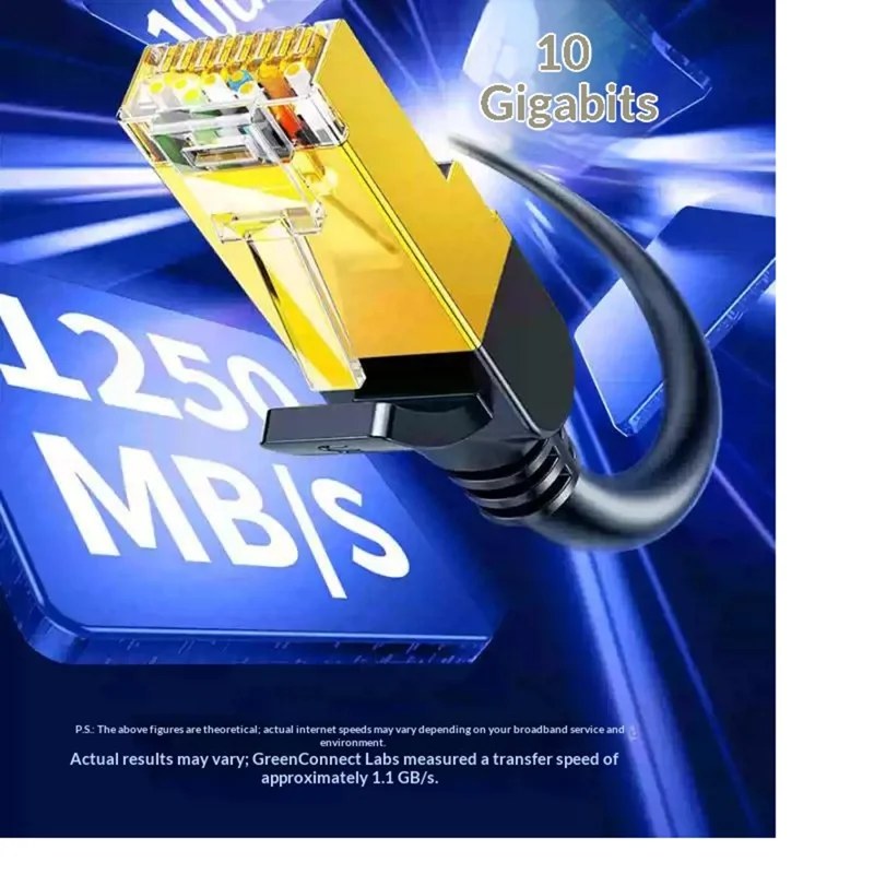 UGREEN NW107 2m CAT7 Ethernet Cable 10Gbps High Speed Transfer Pure Copper Core - Black