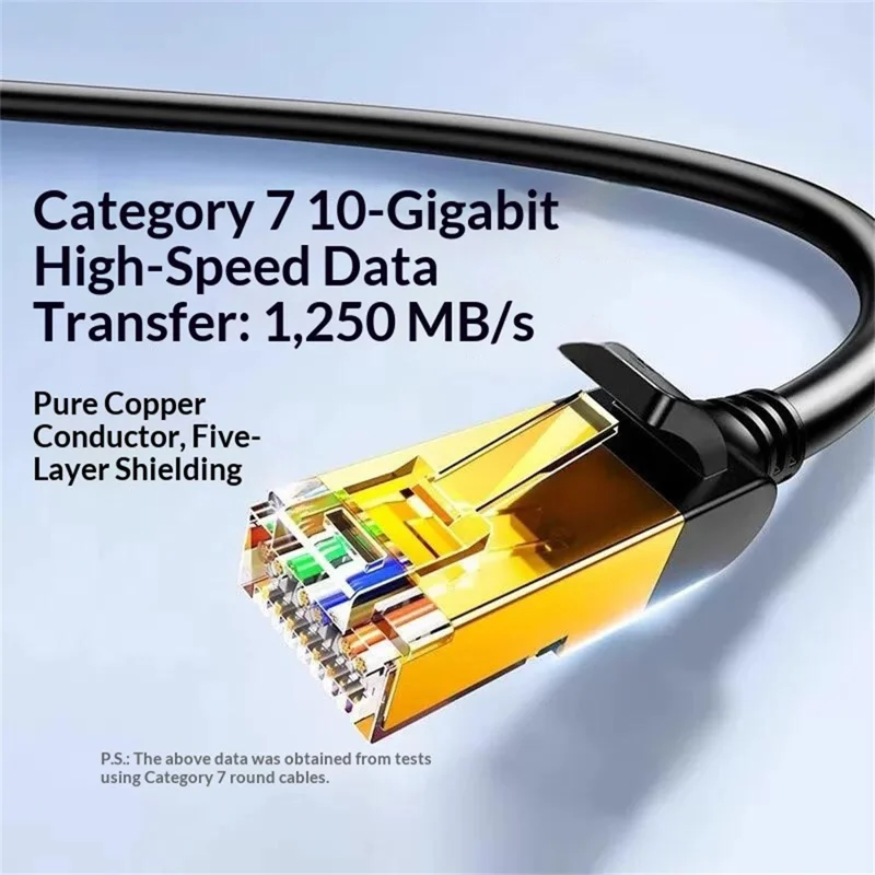UGREEN NW107 20m Cat7 Shielded Ethernet Cable 10 Gbps Pure Copper RJ45 Network Cable for Gaming Streaming - Black