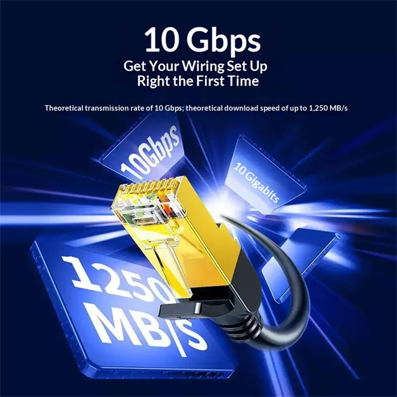 UGREEN NW107 20m Cat7 Shielded Ethernet Cable 10 Gbps Pure Copper RJ45 Network Cable for Gaming Streaming - Black