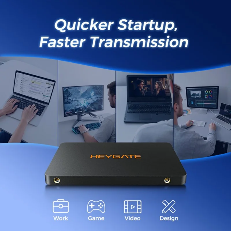 HEYGATE H1000 256GB 2.5 inch SATA3 SSD 560MB / s Read Speed Internal Solid State Drive for Desktop Laptop Gaming Office