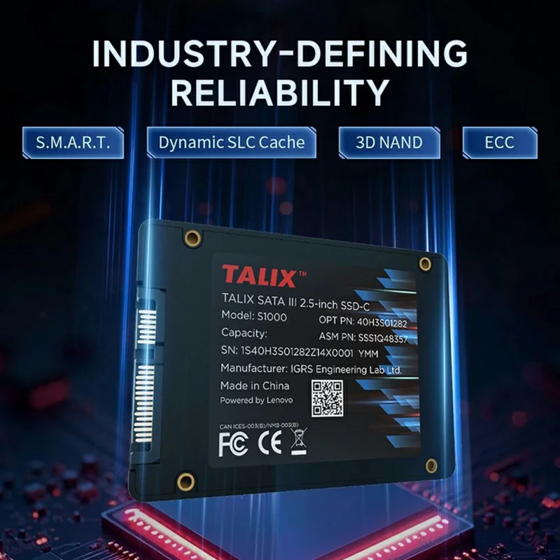 TALIX S1000 1TB 2.5 inch SATA III Internal Solid State Drive 560MB / s Read Speed 3D NAND for Desktop PC Laptop