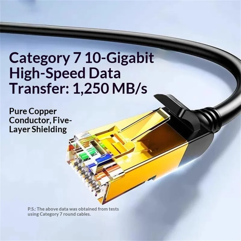 UGREEN NW107 15m CAT 7 Ethernet Cable 10Gbps Five-Layer Shielding Pure Copper RJ45 Cable for Gaming and Streaming - Black