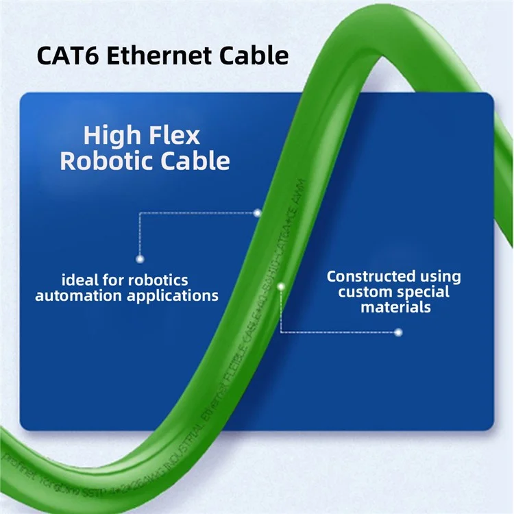Ut-006-1.0m High Flex Robotic RJ45 Cat 6 Network de Câble Ethernet Patch Fil LAN Cordon 1000 Mbps Pour L'automatisation du Routeur (assemblé et Protégé)