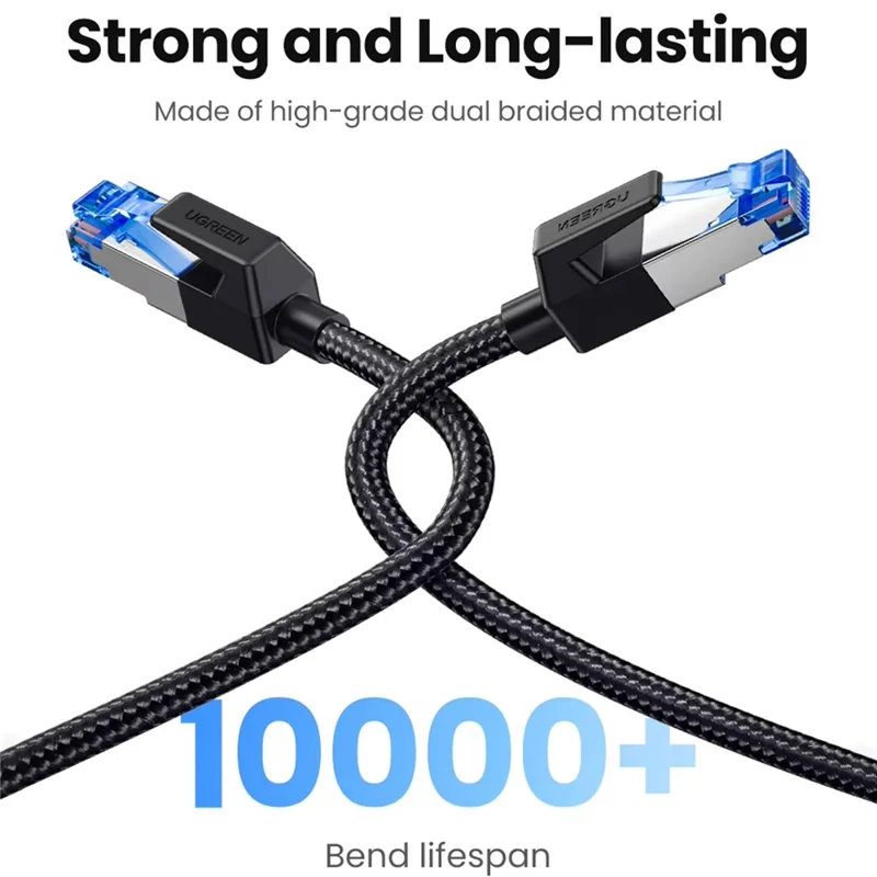 UGREEN NW153 1.5m CAT8 Ethernet Cable 40Gbps F / FTP Shielded RJ45 Network Cable - Black