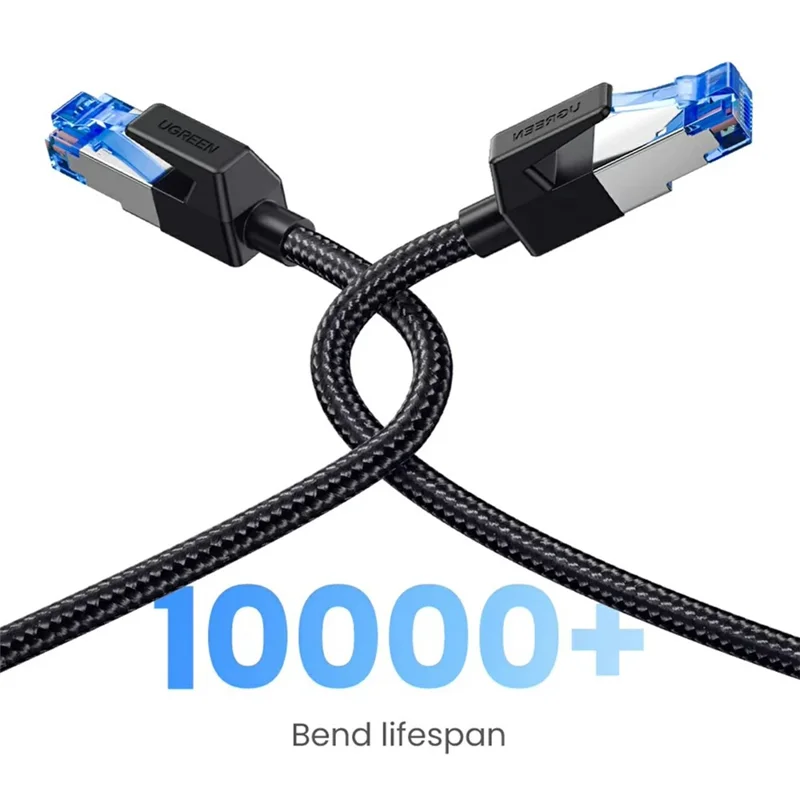 UGREEN NW153 80432 3m CAT8 Ethernet Cable 40Gbps F / FTP Shielded Twisted Pair RJ45 Network Cable - Black