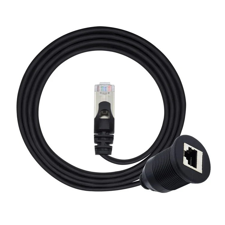 UT-017-1.0M 1m Waterproof CAT6 RJ45 Male to Female LAN Ethernet Network Extension Cable Car Panel Mount Design Connection Cord