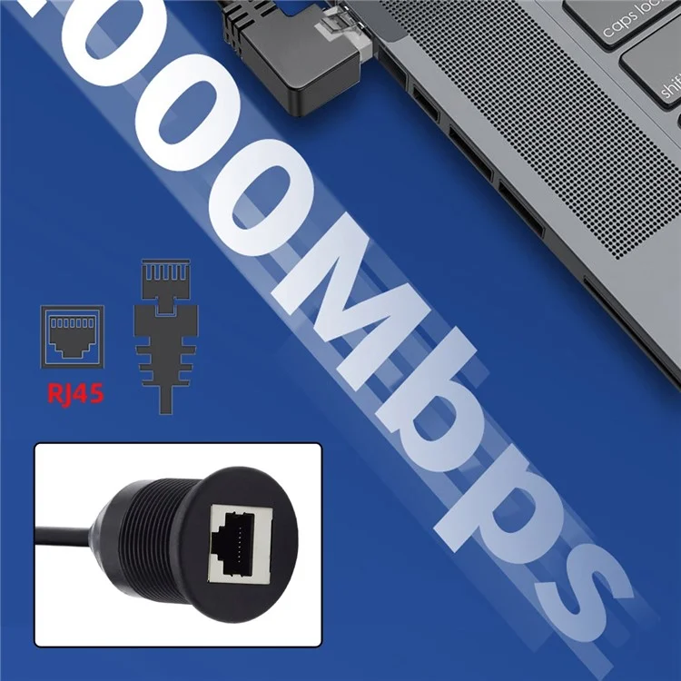 UT-017-1.0M 1m Waterproof CAT6 RJ45 Male to Female LAN Ethernet Network Extension Cable Car Panel Mount Design Connection Cord