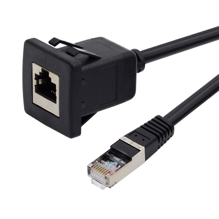 UT-016-1.0M 1m Waterproof Latch Locking CAT6 RJ45 Male to Female Car Panel Mount Design Lan Ethernet Network Extension Cable