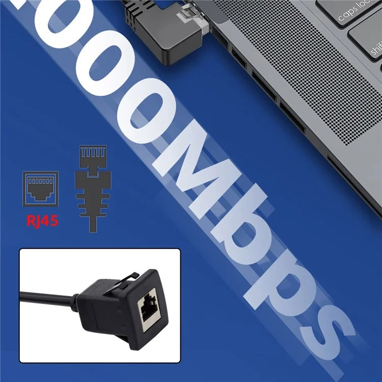 UT-016-1.0M 1m Waterproof Latch Locking CAT6 RJ45 Male to Female Car Panel Mount Design Lan Ethernet Network Extension Cable