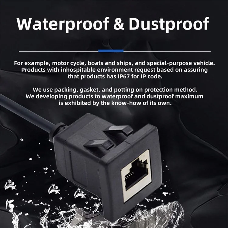 UT-016-1.0M 1m Waterproof Latch Locking CAT6 RJ45 Male to Female Car Panel Mount Design Lan Ethernet Network Extension Cable