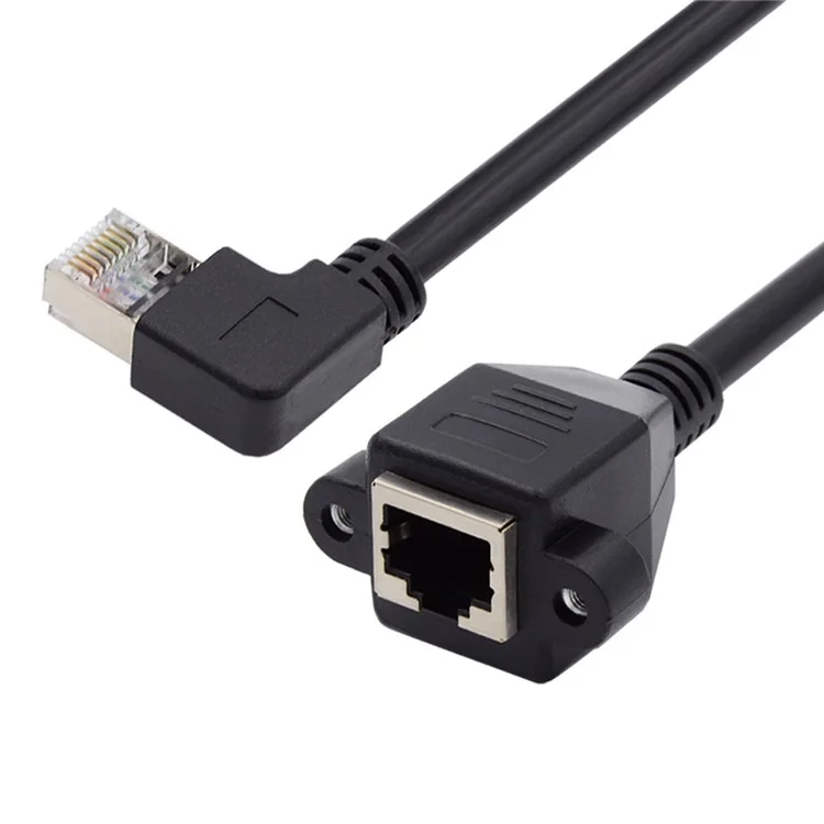 UT-011-RI 0.3m Right Angled 90 Grados 8P8C FTP STP UTP Cat6 Cable de Extensión de Red de Cable Ethernet de LAN Macho a Hembra