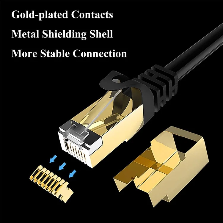 10m Cat8 Cabo Ethernet 40 Gbps Gold RJ45 Patch Cord Cat8 LAN Cabo de Rede