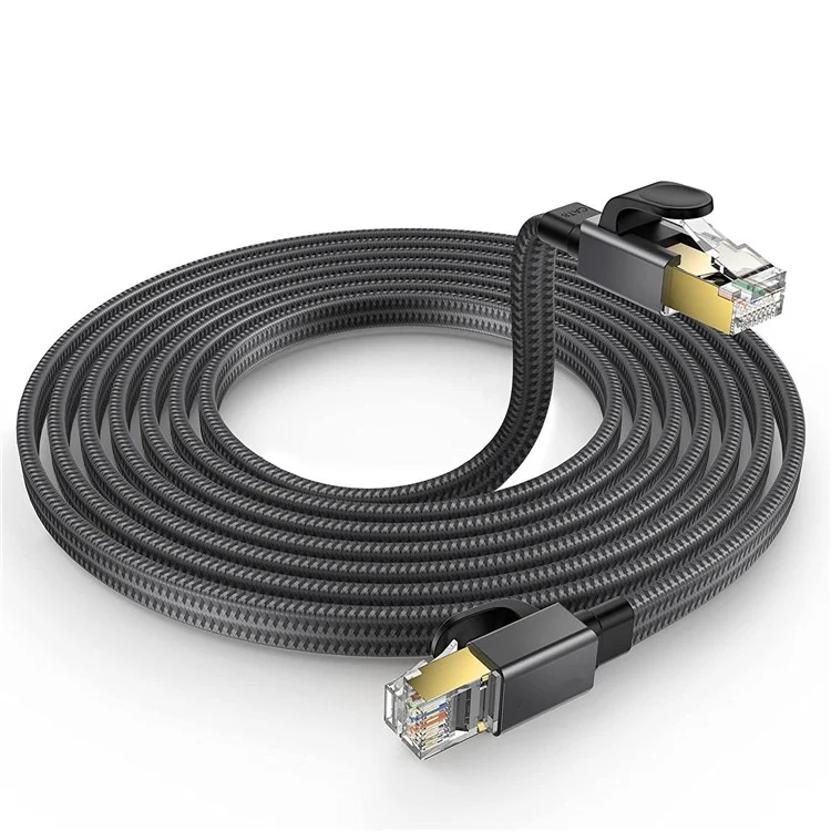 1.5m 40Gbps High Speed Cat8 Ethernet Cable Flat Type Cat8 LAN Network Cable SFTP Patch Cord with Gold Plated RJ45 Connector