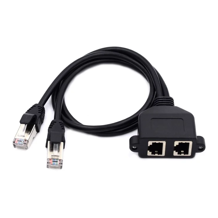 UT-018 0,5 м Двойные Порты RJ45 UTP Cat6 Мужчина-женский Удлинитель Ethernet Ethernet с Отверстиями Для Крепления Панели