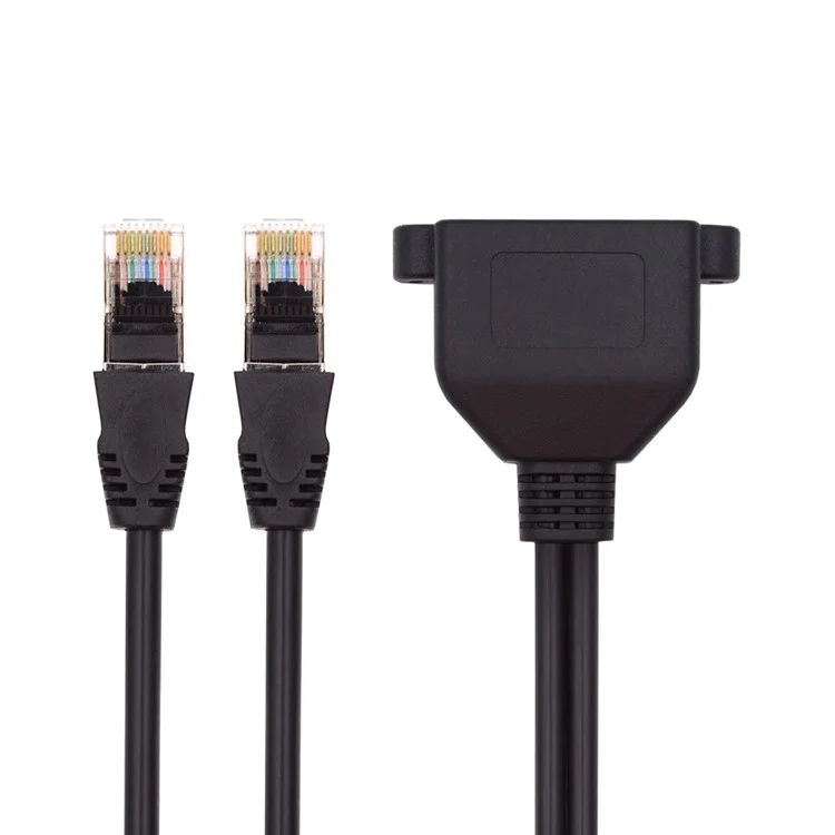 UT-018 0,5 м Двойные Порты RJ45 UTP Cat6 Мужчина-женский Удлинитель Ethernet Ethernet с Отверстиями Для Крепления Панели