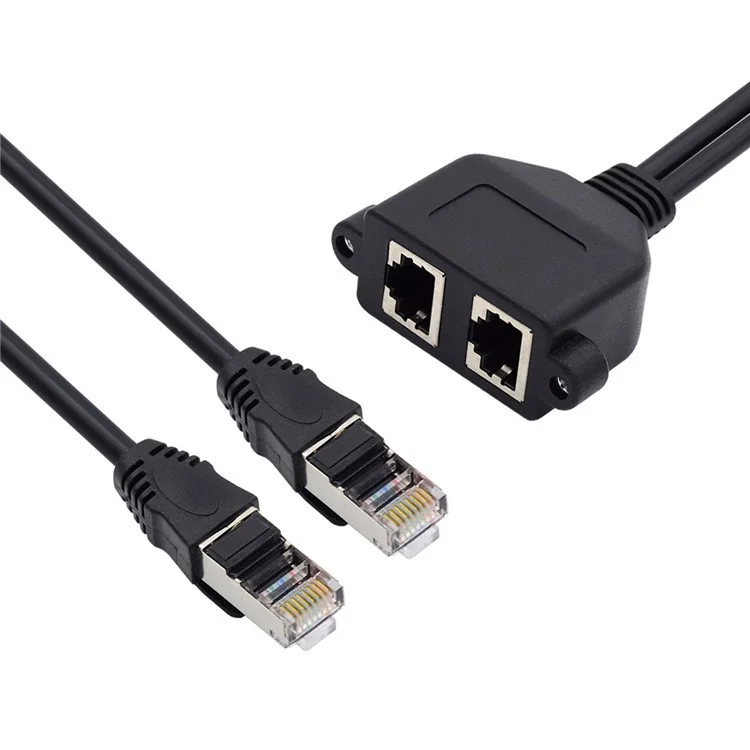 UT-018 0,5 м Двойные Порты RJ45 UTP Cat6 Мужчина-женский Удлинитель Ethernet Ethernet с Отверстиями Для Крепления Панели