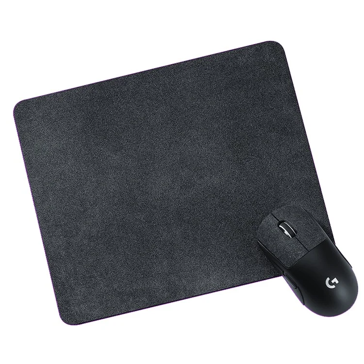 Alfombrilla de ratón de ante de cuero, base antideslizante, almohadilla de juego, alfombrilla de ratón, tamaño: 30x24cm - Gris oscuro