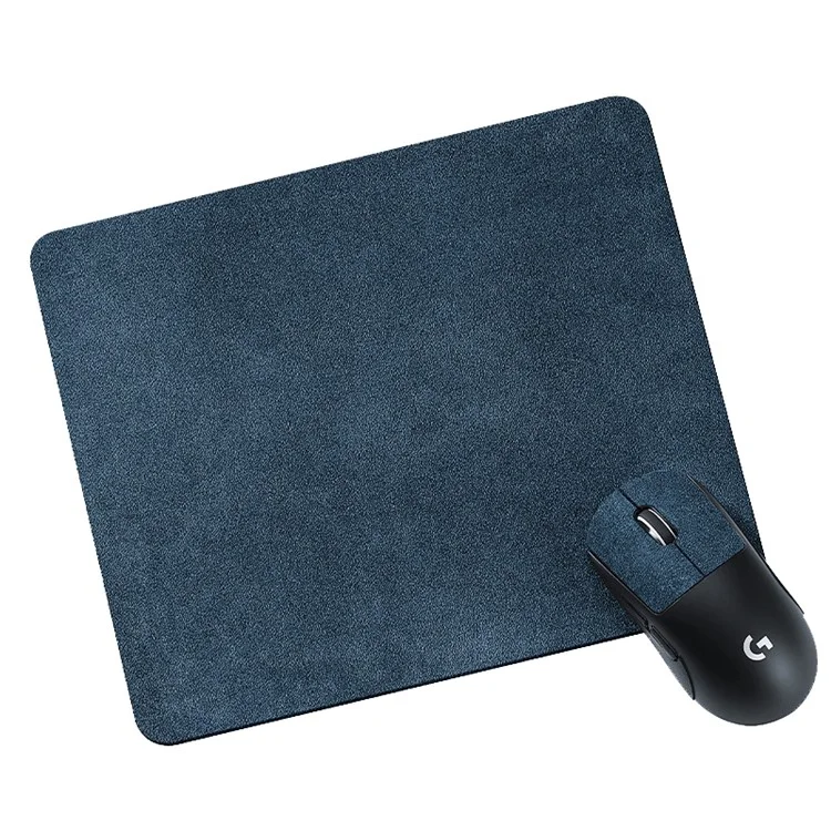 Suede Leather Mouse Pad Non-Slip Base Gaming Working Mousepad Mouse Mat, Size: 30x24cm - Blue