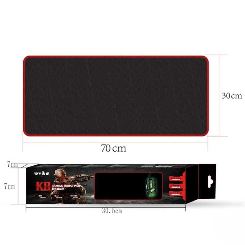 WEIBO K8 70x30cm Non-Slip Large Mouse Pad Extended Gaming Mouse Mat Computer Mousepad for Home Office